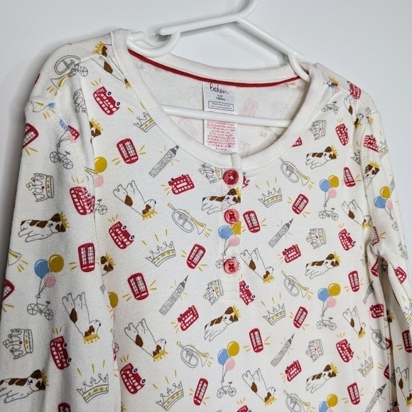 ✨3/$15 Boden white red Ivory Royal Sprout pajama top 11 - Picture 3 of 6